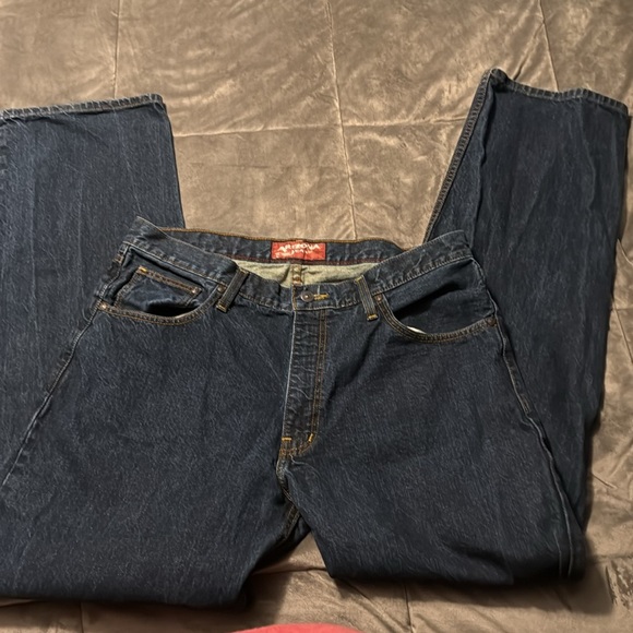 Men’s Arizona Jeans Dark Blue Loose Straight Size 36x34 - Picture 2 of 3
